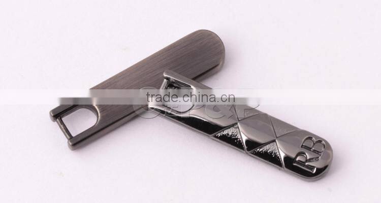 Diamond shape gun metal custom ideal zipper wholesale for men