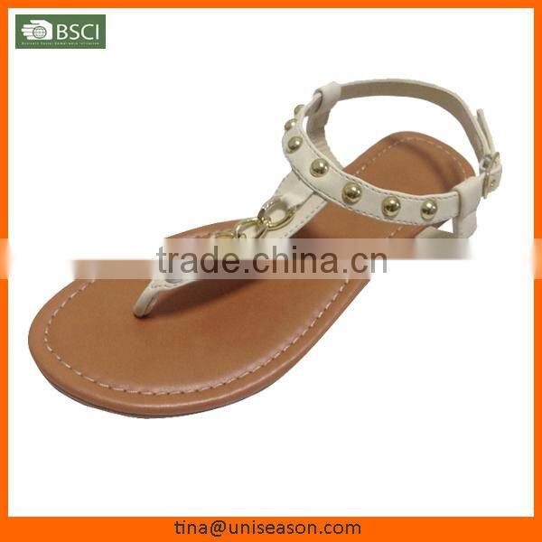 New design metal decorative flipflop sandals