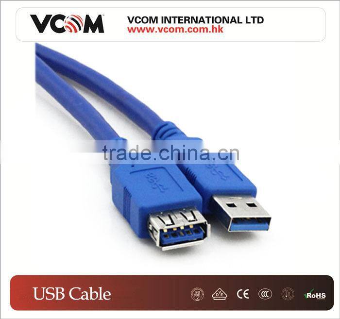 VCOM High Speed Transparent Blue USB Cables 3.0 AM/AF USB Extension Cable