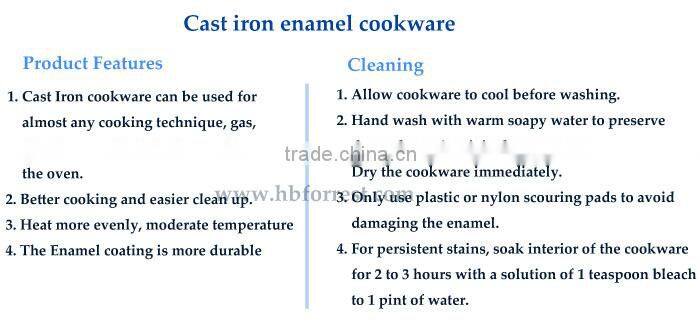 22cm enameled cast iron tagine with handles