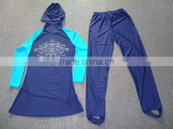 Customized own design sublimation printing swimwear for muslim women