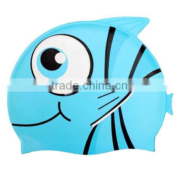 animal print silicon swimming cap,cartoon swim cap hat,children swimming cap