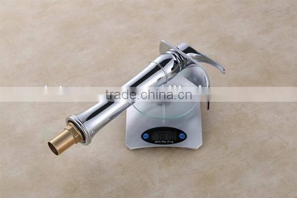 jiangmen chromed plated waterfall faucet, luxury art basin tap,copper faucet