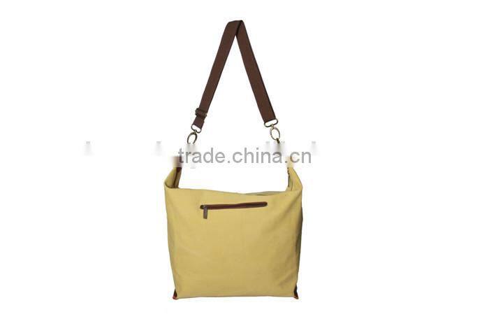 100% factory Fashion Design Canvas Shoulder Bag With Leather Brand woman handbags