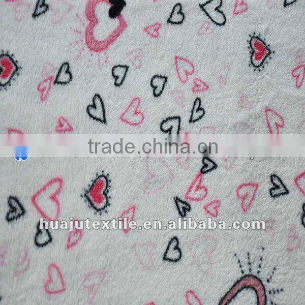 super soft short plush velvet fabric ,printed double coral fleece