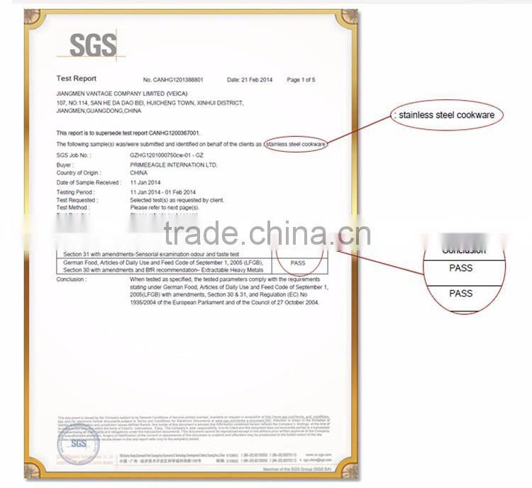 7pcs stainless steel cookware set with copper plating handle