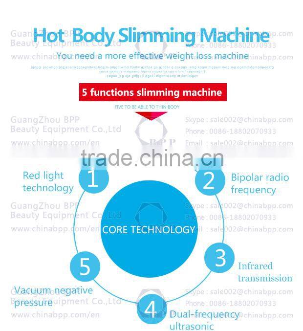 New arrival solan use five function body sliiming machine for burning fat with light energy
