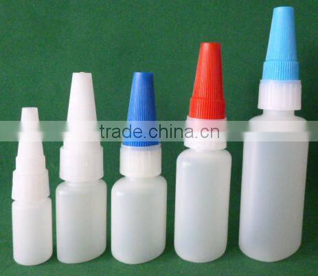 HDPE super glue bottle with needle dropper