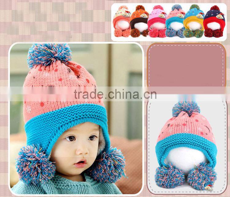 Korean Fashion Handmade Crochet Santa Hat Baby Boy Girls Chirstmas Knitted Beanie Warm Hats