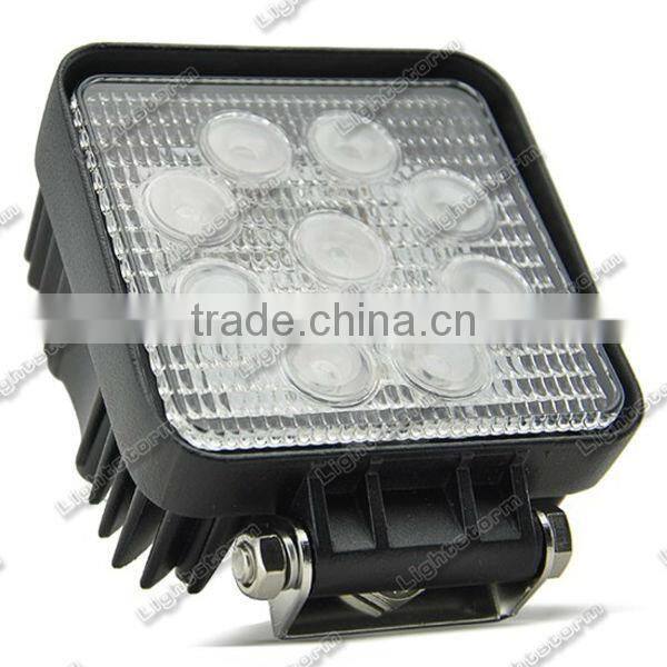 super bright 27W LED Work Light with 9 High Intensity LEDs - Square heavy duty work light