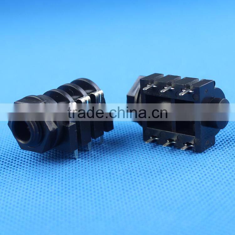 PJ-644F plastic phone jack with short PCB terminals 6.35mm jack socket