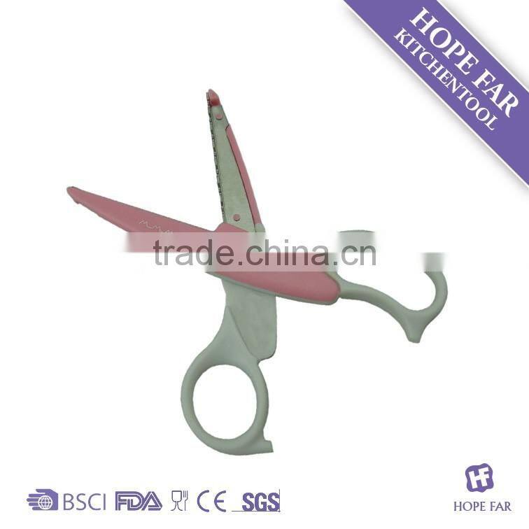 K637 Plastic coated colorful photo cutting scissors