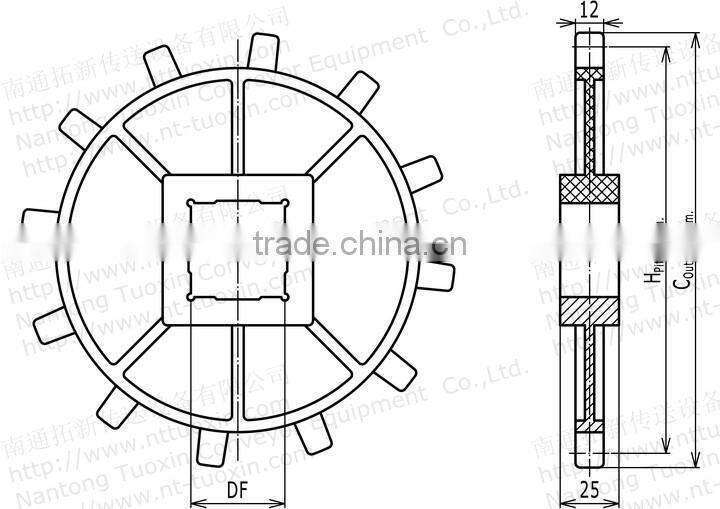2400D Radius Flush Grid Plastic Conveyor Belt for Food