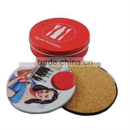 promotional gift tinplate cup mat