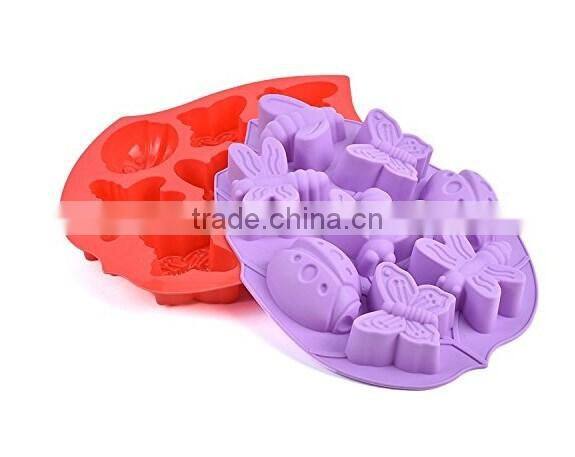 Animal Cake Soap Silicone Mold Baking Pan(Lady Bugs,Butterflies,Bees and Dragonflies)