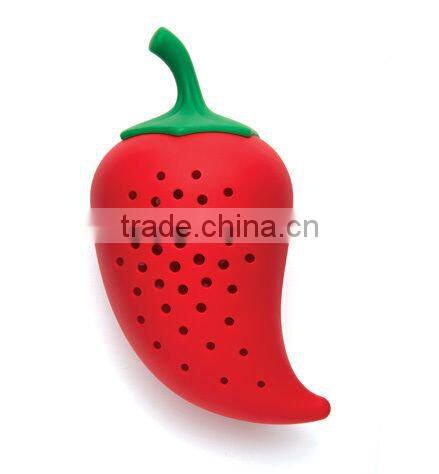 Silicone Red Green Pepper Herb Infuser,Silicone Red Green Pepper Soup Kitchen Tool
