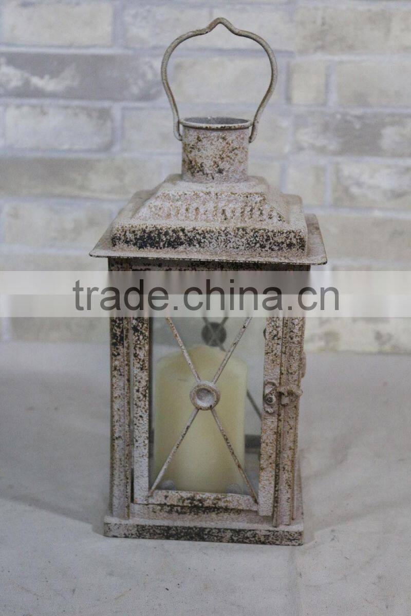 Creative Antique Vintage Promotion Square Iron Candle Metal Lanterns