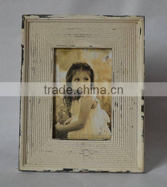 antique wooden engraved photo frame, timeworn wooden carved picture frame