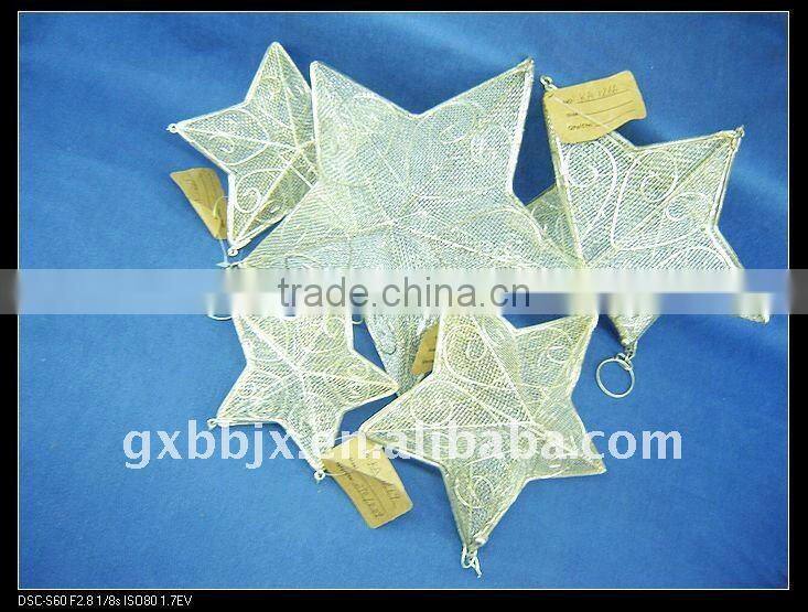 White wire star shape christmas decorative craft
