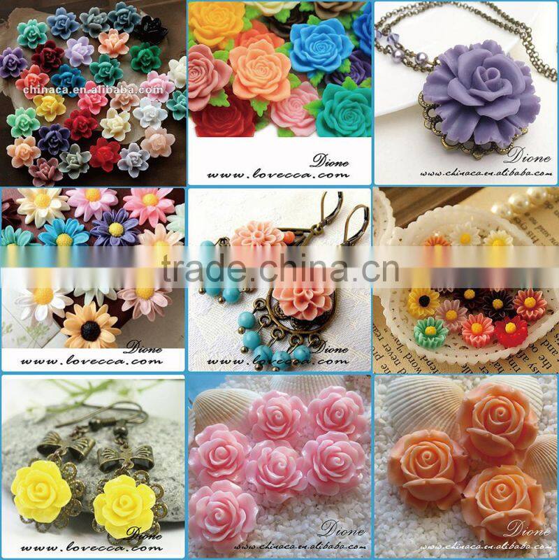 small size and colorful cheap resin flower cabochon