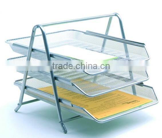 Smoked Pull Silver 3 Layers Metal Mesh Spray Paint A4 Clear File Holder Document Holder