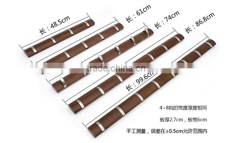 bamboo coat rack wall mount hook for coat and clothing keey hook