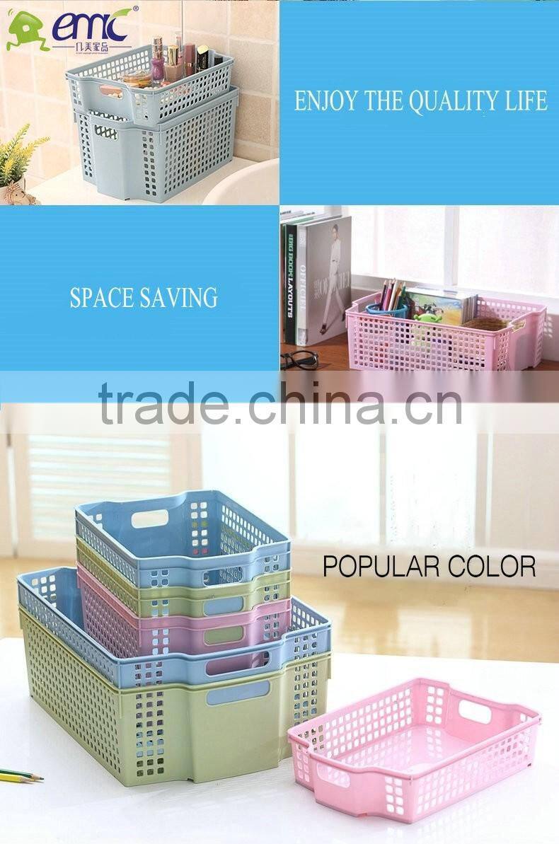 emc creative plastic storage basket, stackable storage basket