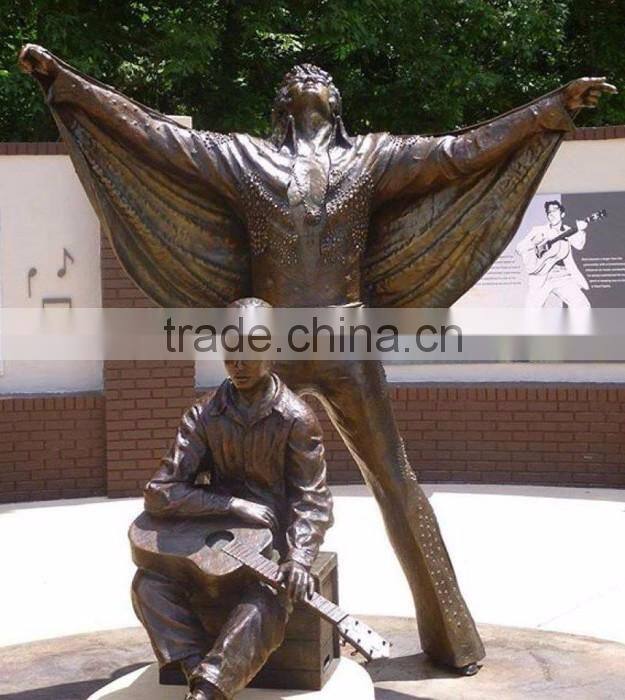 theme park bronze art foundry metal craft life size elvis statue