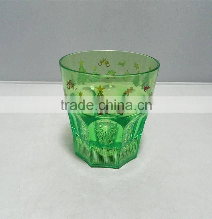 2017 Hot sales new design plastic led flashing christmas decor with plastic cup
