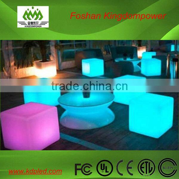 illuminated RGB led glowing outdoor cube