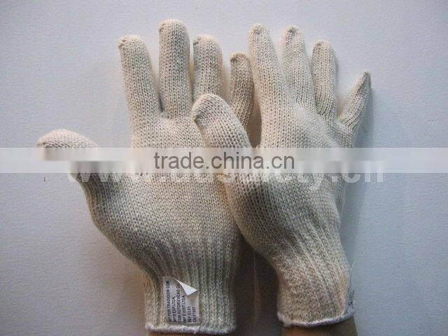 7Gauge 4Threads Natural Cotton Polyester String Knit Gloves