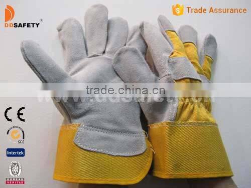 DDSAFETY With CE Cow Split Leather Safety Work Gloves Combined Working Gloves
