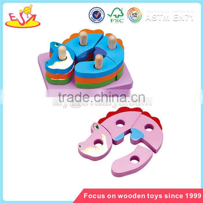 Wholesale wonderful toddler wooden stacking toy bring fun baby wooden stacking toy W13D044