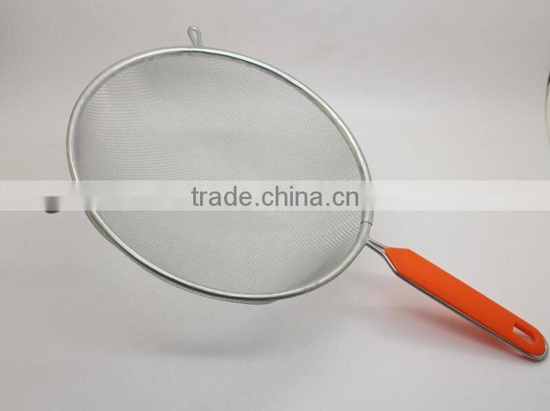 Kitchen accessories stainless steel cooking splatter screen with plastic handle for splatter cuard fits