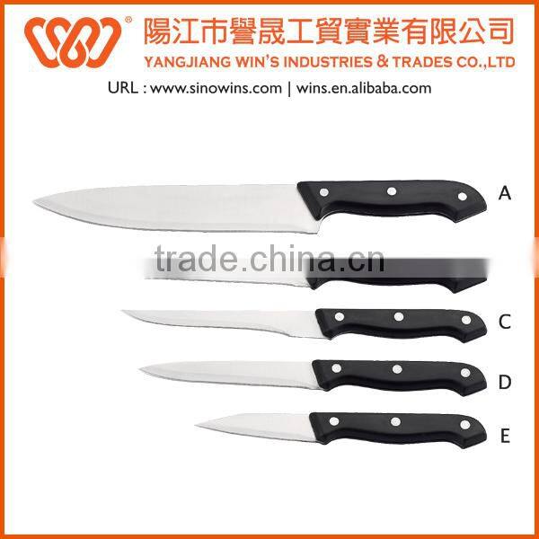 High quality 5pcs plastic handle kitchen knife set