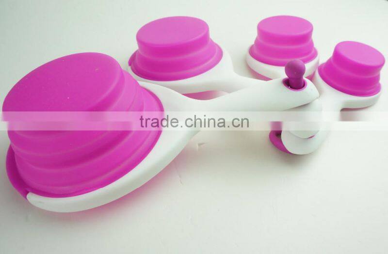 16128 SILICONE MEASURING CUPS SET CUP SPOON KITCHEN TOOL COLLAPSIBLE BAKING COOK