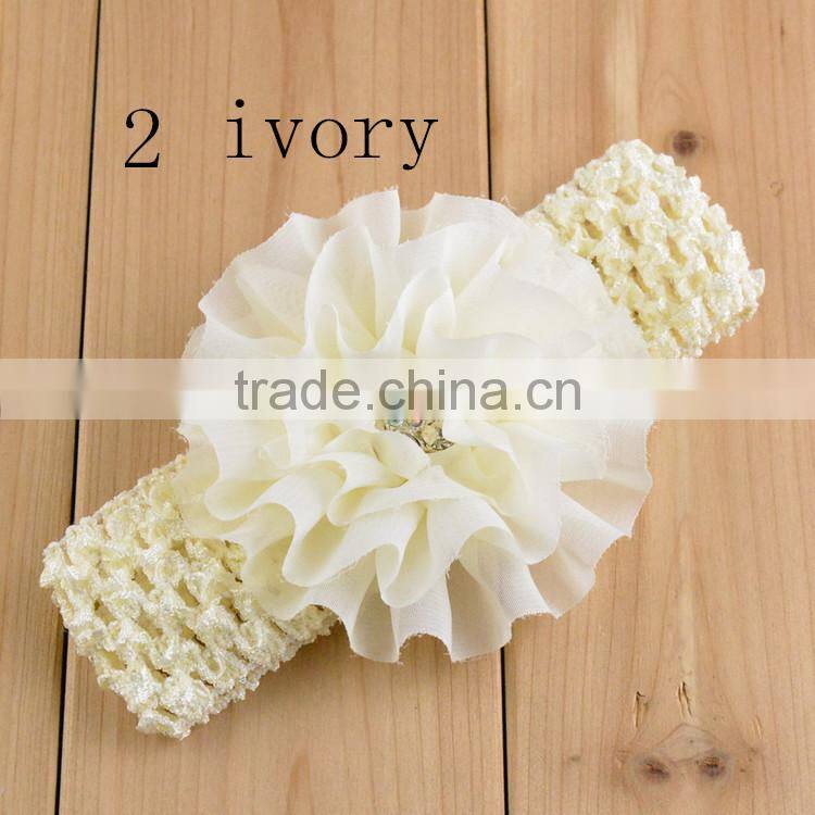 New Fashion Nice Baby Girl Turban Hairband /Lace Flower Baby Elastic Headband/Kids Hair Accessories Flower Lace Headband