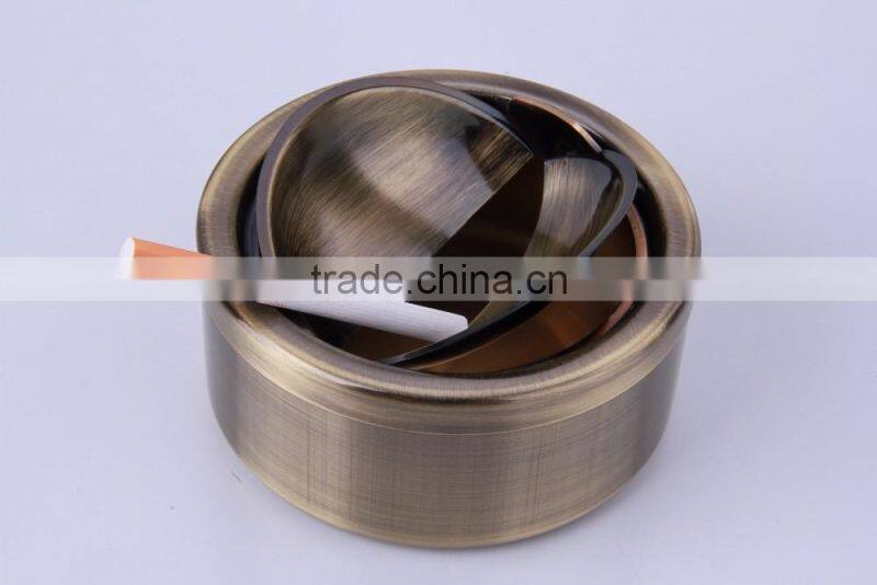 Color plated Cheap Antique bronze Metal Ashtray