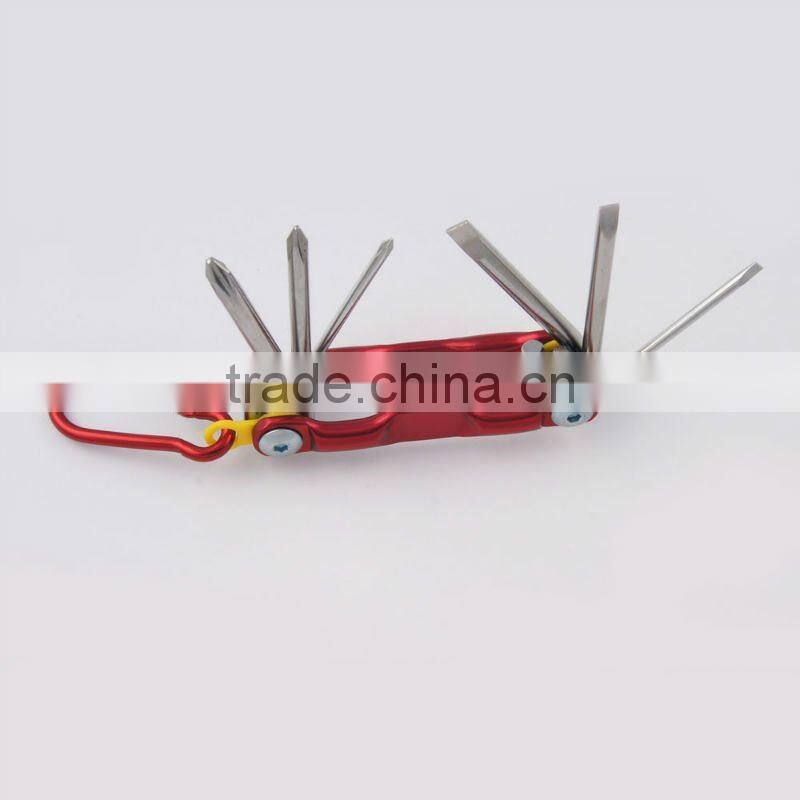 2014 new Stock pocket mini multi aluminium oxide promotion bike keychain tools 605-6