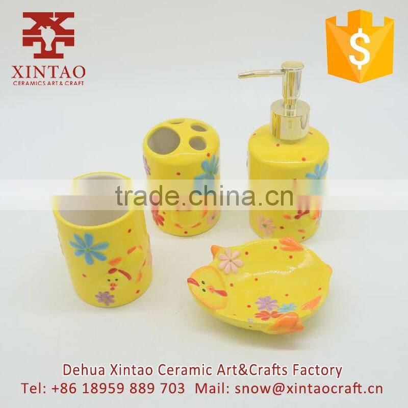 High quality brushed holder /cock shaped with flower printing teethbrush holder