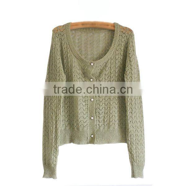 Latest New Design Handmade Woman Sweater for V Neck