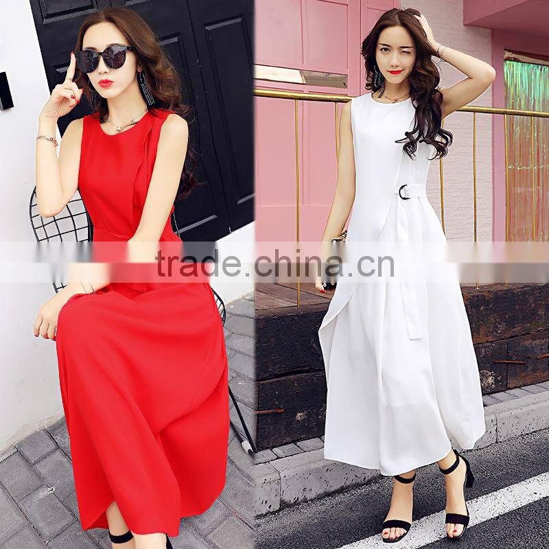 New fashion latest design lady sexy chiffon maxi dresses,long dress with waist belt women