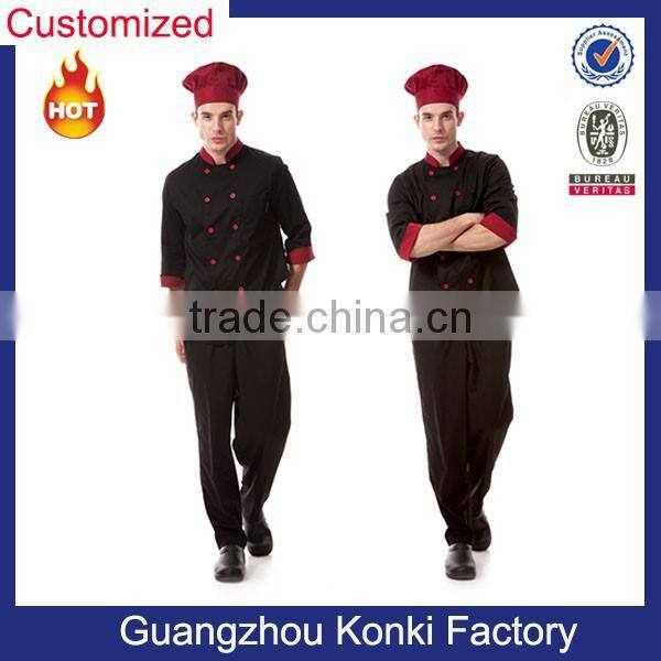Fashion design custom working uniform, hotel and restaurant waiter uniform