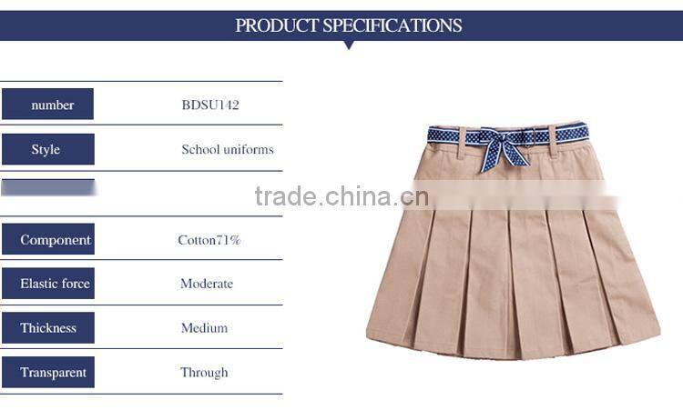 British student girl Khaki Skirt pleated Scotland school children skirt custom