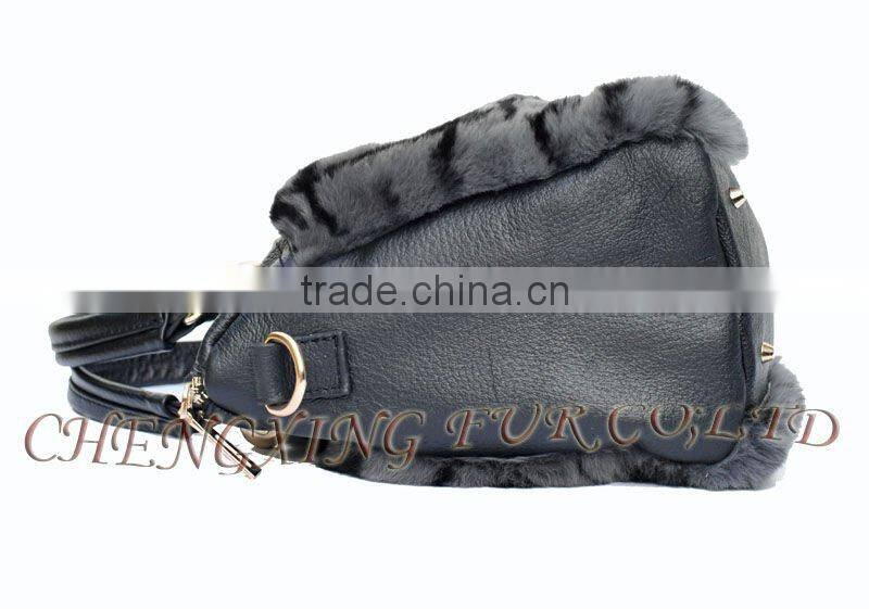 CX-H-46 New Style Fashion Women Rex Rabbit Fur Tote Bags Wholesale