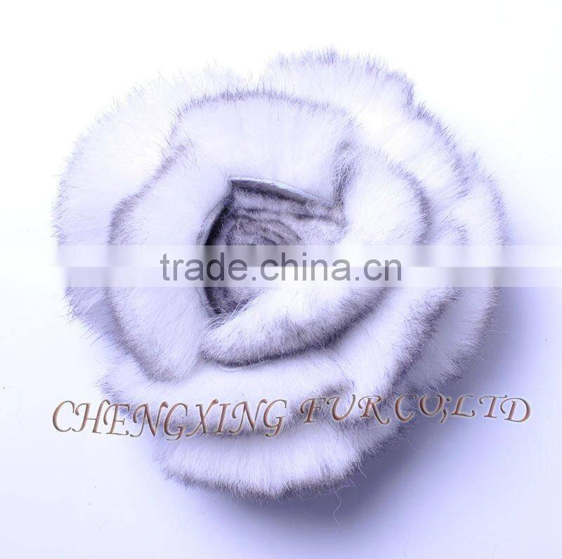 CX-A-39 Rex Rabbit Fur Hand-made Flower Brooches Pin