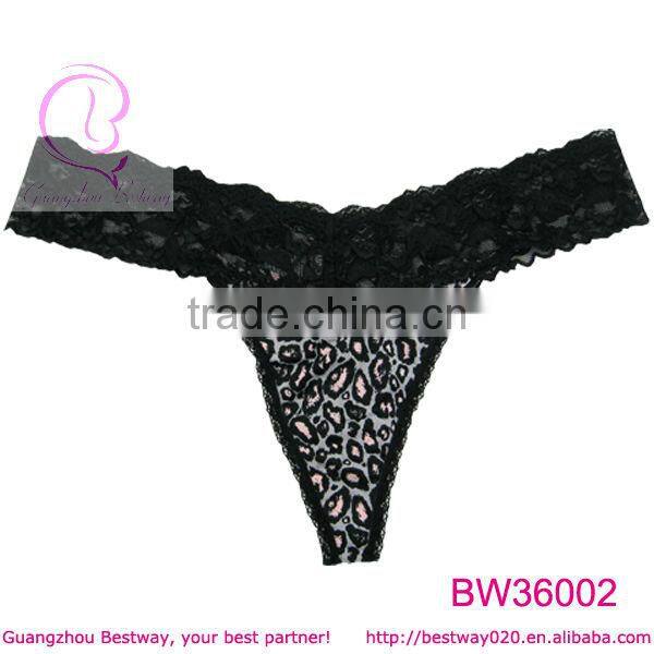 Black models cute leopard printed thongs