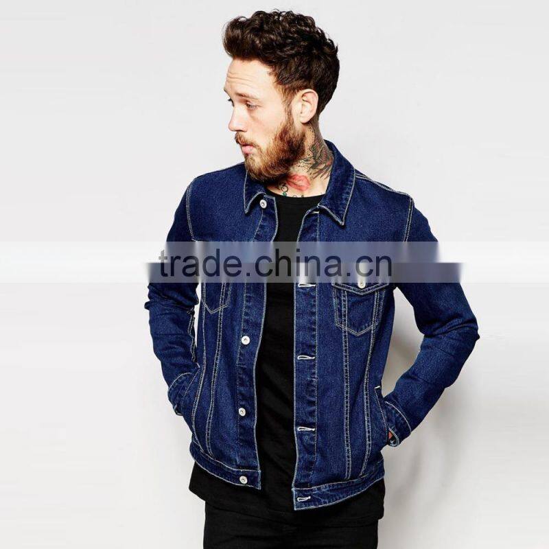 blue fashion custom logo fancy jacket for men in new model