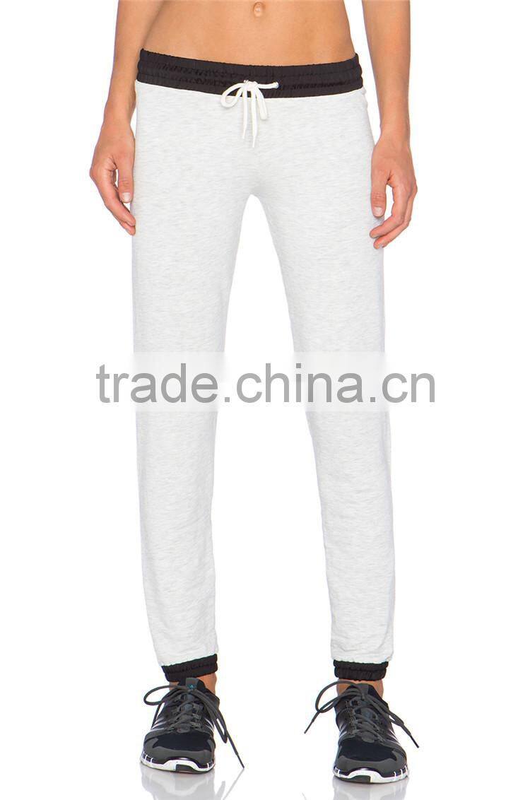 Plain white bodybuilding slim fit joggers formal trousers for women