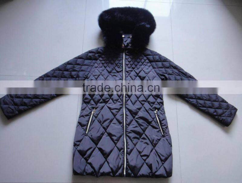 Women Polyester Down-like-fiber Padding Long Winter Jacket